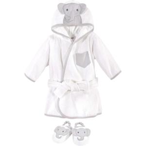 imageHudson Baby Unisex Baby Cotton Animal Face BathrobeModern Elephant