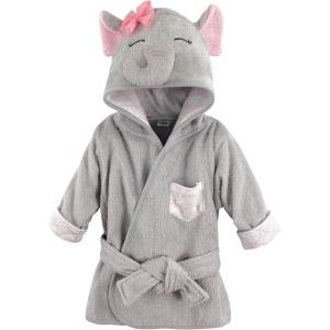 imageHudson Baby Unisex Baby Cotton Animal Face BathrobePretty Elephant