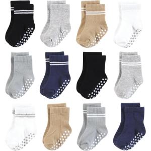 imageHudson Baby Unisex Baby Cotton Rich Newborn and Terry SocksBlack