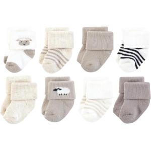 imageHudson Baby Unisex Baby Cotton Rich Newborn and Terry SocksBrown