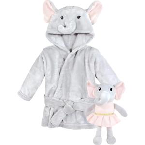 imageHudson Baby Unisex Baby Plush Bathrobe and Toy SetDreamy Elephant Girl