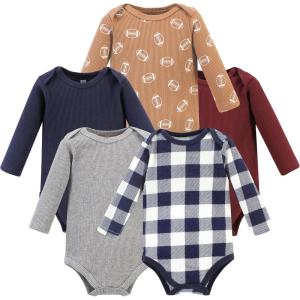 imageHudson Baby Unisex Baby Thermal Long Sleeve Bodysuits SnowflakeFootball