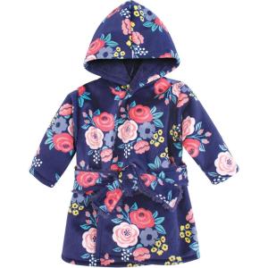 imageHudson Baby Unisex BabyMink with Faux Fur Lining Pool and Beach Robe CoverupsNavy Bold Floral