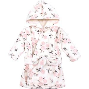 imageHudson Baby Unisex BabyMink with Faux Fur Lining Pool and Beach Robe CoverupsNeutral Pink Floral
