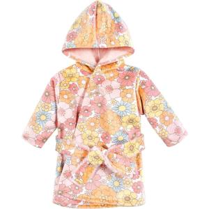 imageHudson Baby Unisex BabyMink with Faux Fur Lining Pool and Beach Robe CoverupsPeace Love Flowers