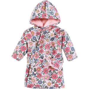 imageHudson Baby Unisex BabyMink with Faux Fur Lining Pool and Beach Robe CoverupsPink Blue Pretty Floral