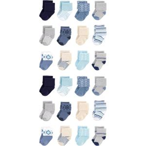 imageHudson Baby Unisex Cotton Rich Baby Terry Socks 24PackBlue Gray Solid