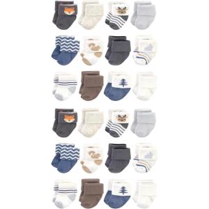 imageHudson Baby Unisex Cotton Rich Baby Terry Socks 24PackBoy Woodland
