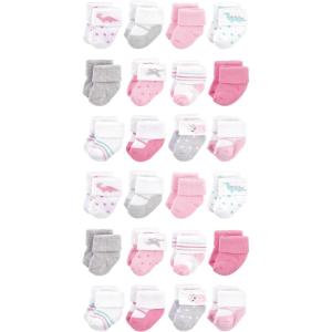 imageHudson Baby Unisex Cotton Rich Baby Terry Socks 24PackGirl Dino