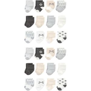 imageHudson Baby Unisex Cotton Rich Baby Terry Socks 24PackGray Beige Solid