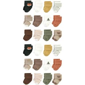 imageHudson Baby Unisex Cotton Rich Baby Terry Socks 24PackHarvest Bear