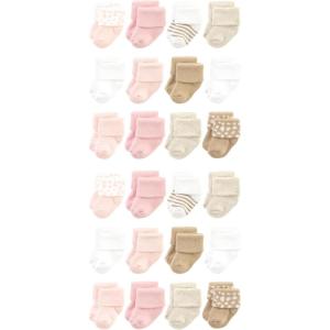 imageHudson Baby Unisex Cotton Rich Baby Terry Socks 24PackPink Cheetah