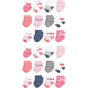 imageHudson Baby Unisex Cotton Rich Baby Terry Socks 24PackPink Love