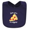 imageHudson Baby Infant Girl Cotton Bibs Plum Wildflower One SizePizza Slice of Heaven