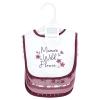 imageHudson Baby Infant Girl Cotton Bibs Plum Wildflower One SizePlum Wildflower