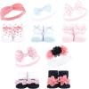 imageHudson Baby babygirls 20pc Headband and Socks GiftsetPink Blue Pink Gray