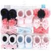 imageHudson Baby babygirls 20pc Headband and Socks GiftsetPink Blue Pink Gray
