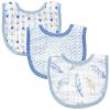 imageHudson Baby Muslin Bib Blue Feathers 625quot x 85quotBlue Feathers