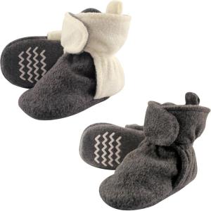imageHudson Baby Baby Cozy Fleece Booties MultipackCharcoal Cream