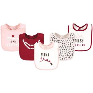 imageHudson Baby Infant Girl Cotton Bibs Plum Wildflower One SizeMini Diva