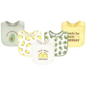 imageHudson Baby Infant Girl Cotton Bibs Plum Wildflower One SizeTaco Tuesday