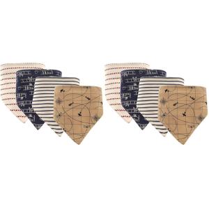 imageHudson Baby Unisex Baby Cotton Bandana Bibs Boho Flower One SizeAirplane