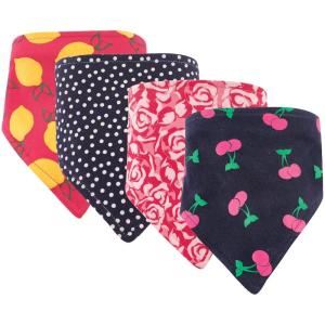 imageHudson Baby Unisex Baby Cotton Bandana Bibs Boho Flower One SizeCherry