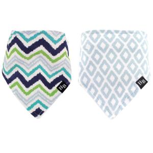 imageHudson Baby Unisex Baby Cotton Bandana Bibs Boho Flower One SizeChevron