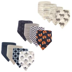 imageHudson Baby Unisex Baby Cotton Bandana Bibs Boho Flower One SizeElephant Fox Sheep 12pack