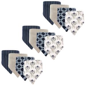 imageHudson Baby Unisex Baby Cotton Bandana Bibs Boho Flower One SizeElephants 12pack