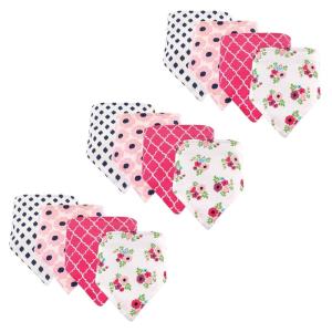imageHudson Baby Unisex Baby Cotton Bandana Bibs Boho Flower One SizeFloral 12pack