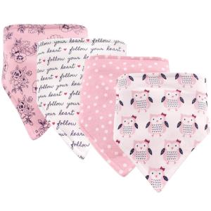 imageHudson Baby Unisex Baby Cotton Bandana Bibs Boho Flower One SizeOwl