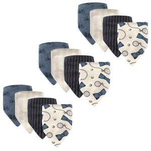 imageHudson Baby Unisex Baby Cotton Bandana Bibs Boho Flower One SizePocket Watch 12pack
