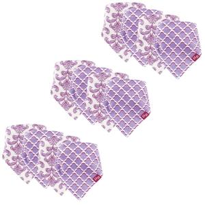 imageHudson Baby Unisex Baby Cotton Bandana Bibs Boho Flower One SizePurple Brocade 12pack
