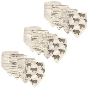 imageHudson Baby Unisex Baby Cotton Bandana Bibs Boho Flower One SizeSheep 12pack