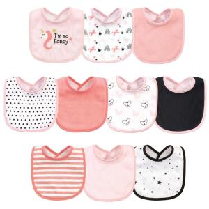 imageHudson Baby Unisex Baby Cotton and Polyester Bibs Moon And Back One SizeIm So Fancy Unicorn