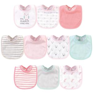 imageHudson Baby Unisex Baby Cotton and Polyester Bibs Moon And Back One SizeOwl Always Love You