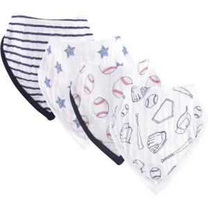 imageHudson Baby Unisex Baby Muslin Cotton Bandana BibsBaseball