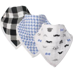 imageHudson Baby Unisex Baby Muslin Cotton Bandana BibsGentleman