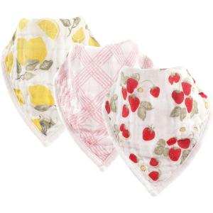 imageHudson Baby Unisex Baby Muslin Cotton Bandana BibsStrawberry Lemon