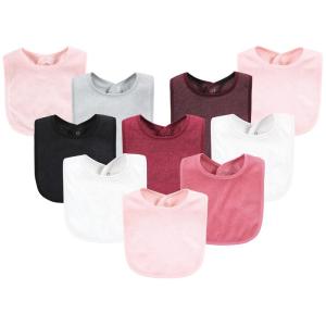 imageHudson Baby Unisex Baby Rayon from Bamboo Bib with Waterproof Lining 10pk Gray White One SizePink Black