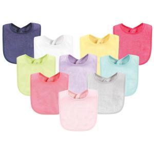 imageHudson Baby Unisex Baby Rayon from Bamboo Bib with Waterproof Lining 10pk Gray White One SizePink Yellow