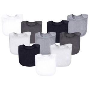 imageHudson Baby Unisex Baby Rayon from Bamboo Terry Bibs Purple Mint One SizeBlack White