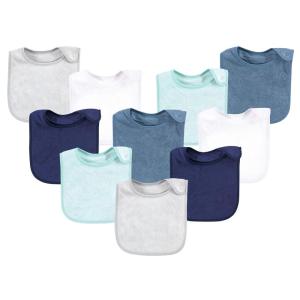 imageHudson Baby Unisex Baby Rayon from Bamboo Terry Bibs Purple Mint One SizeDenim Mint