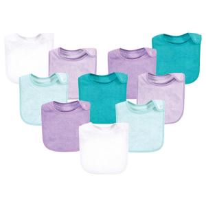imageHudson Baby Unisex Baby Rayon from Bamboo Terry Bibs Purple Mint One SizePurple Mint