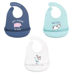 imageHudson Baby Unisex Baby Silicone Bibs Fancy One SizeBacon My Heart