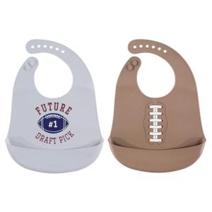 imageHudson Baby Unisex Baby Silicone Bibs Fancy One SizeFootball