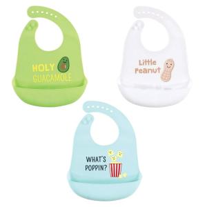 imageHudson Baby Unisex Baby Silicone Bibs Fancy One SizeGuacamole
