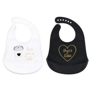 imageHudson Baby Unisex Baby Silicone Bibs Fancy One SizeLatte