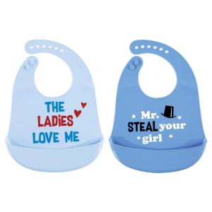 imageHudson Baby Unisex Baby Silicone Bibs Fancy One SizeMr Steal Your Girl